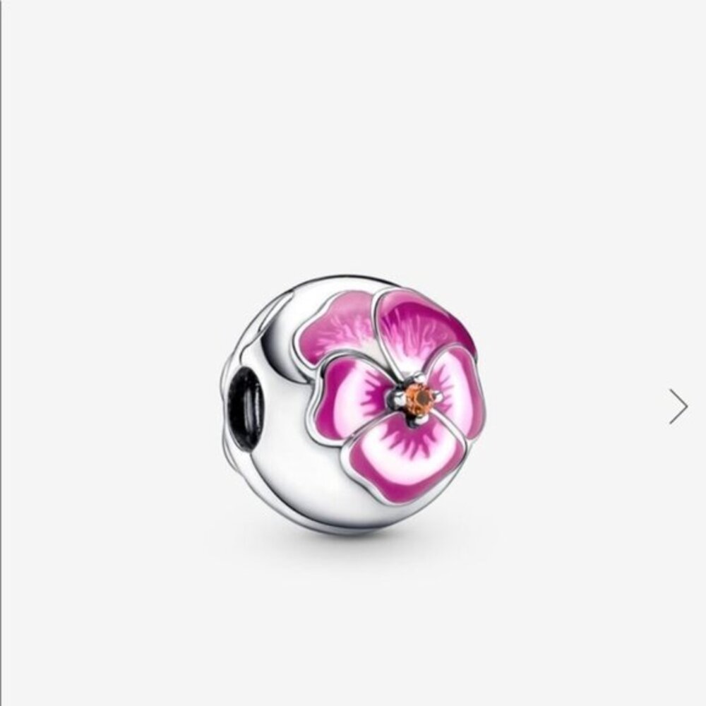 Pandora pansy clip charm